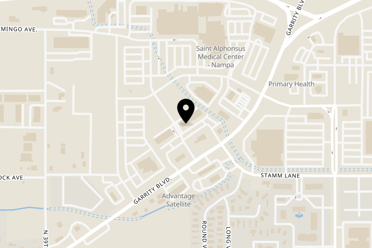 Map showing the location of Fiesta Guadalajara Nampa on 1202 N Jacob Alcott Way in Nampa